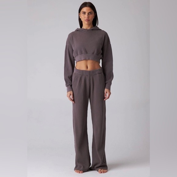 TALENTLESS Pants - TALENTLESS Women's Medium Waffle Casual Neutral Lounge Pants in Porcini‎